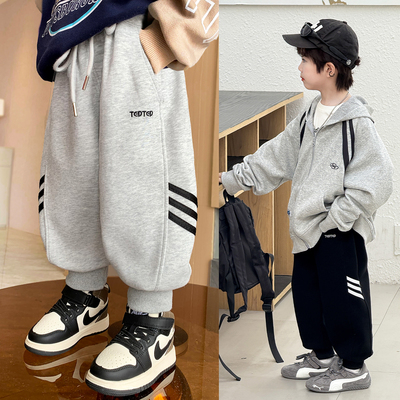 商场高品质男童薄绒超洋气卫裤潮