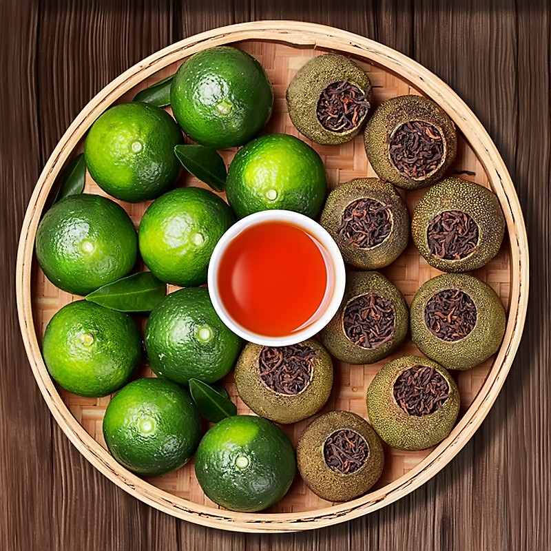 新会天马小青柑特级普洱茶宫廷熟茶叶陈皮桔橘柑普茶500g罐装送礼