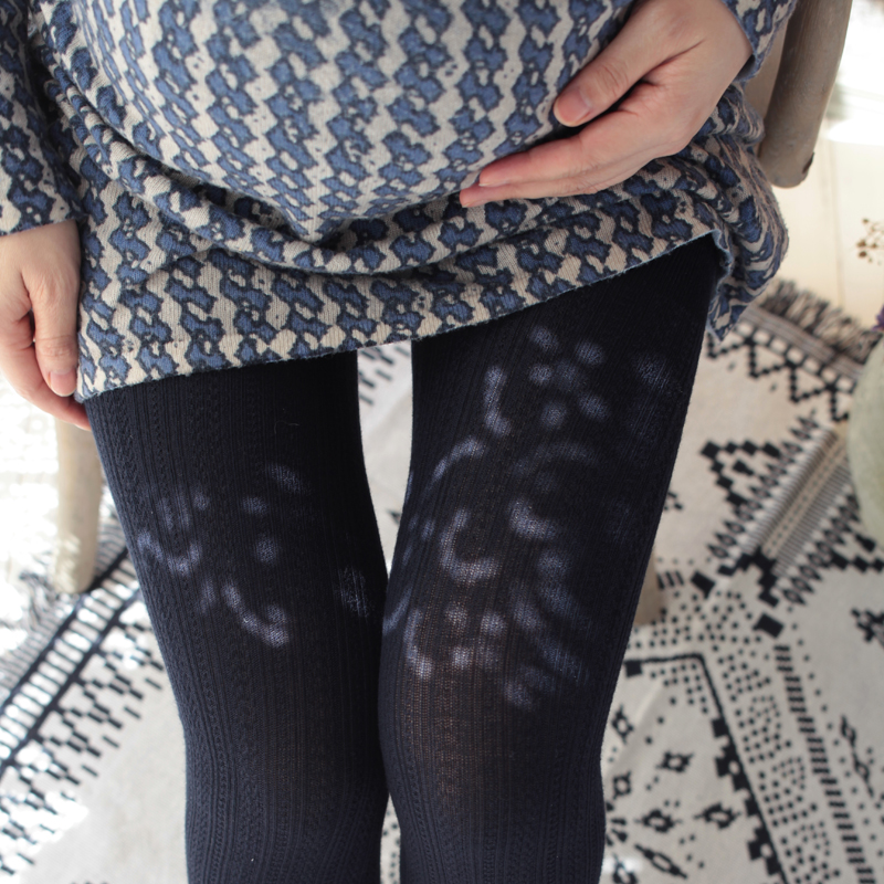 莫代尔毛线保暖长腿加大孕妇袜