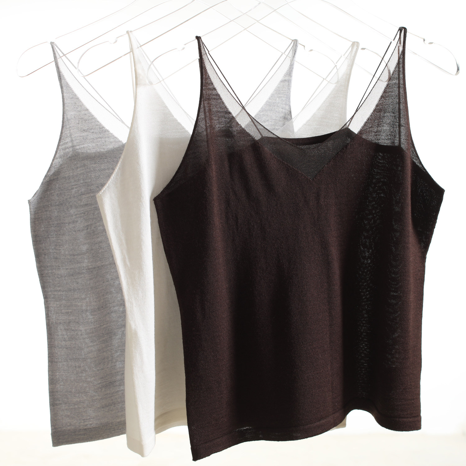 桑蚕丝绵羊毛细肩带吊带精纺