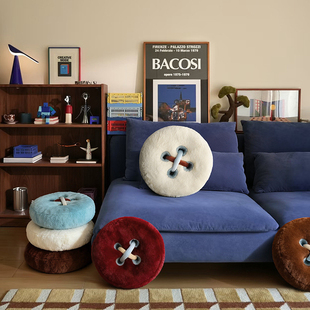 纽扣抱枕系列创意坐垫客厅沙发脚垫卧室床边榻榻米飘窗垫毛绒玩具