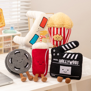 电影时光电影卡板胶片3D眼镜玩偶毛绒玩具爆米花可乐公仔拍照道具