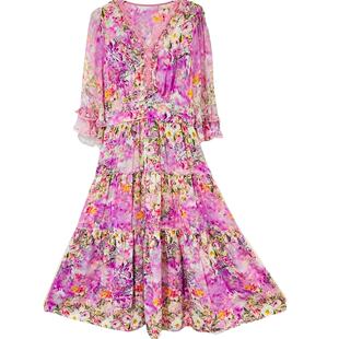 新款 时尚 桑蚕丝连衣群 夏季 2125新款