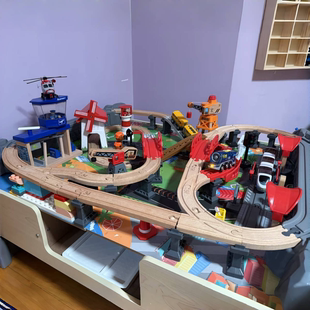 木质轨道车玩具配件单独散装积木兼容拓展轨道场景创意拼搭