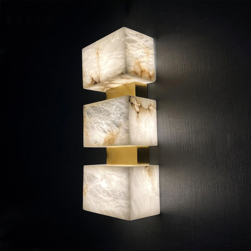 意大利设计师现代云石卧室壁灯样板房客厅背景墙床头装饰奢华书房