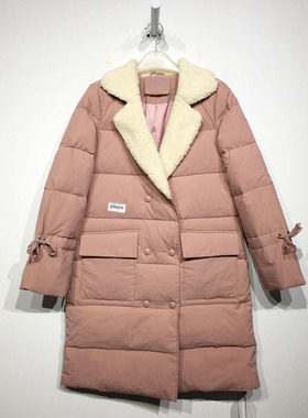 乔系列 D95429 时尚长款羽绒服品牌女装折扣
