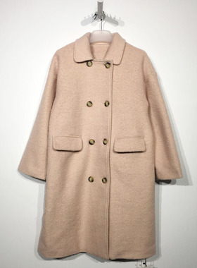 乔系列 D86006 时尚长款毛呢外套品牌女装折扣