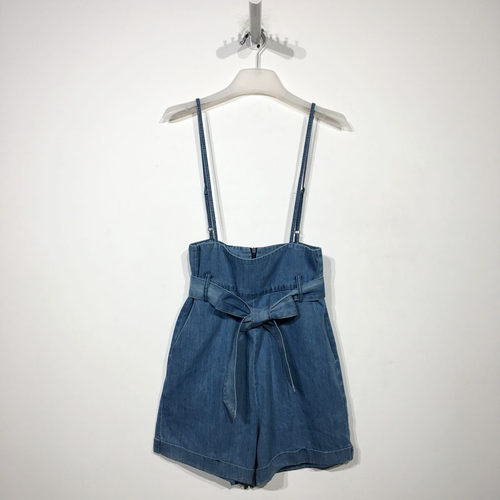 吸YL系列 D92579 时尚牛仔背带裤品牌女装折扣启