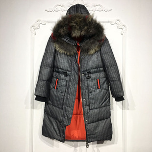 潮系列 D90338 时尚长款羽绒服品牌女装折扣