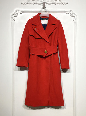 欧系列 D86264 时尚长款毛呢外套品牌女装折扣