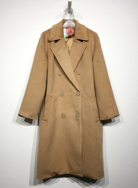 潮系列 D74499 时尚长款毛呢外套品牌女装折扣