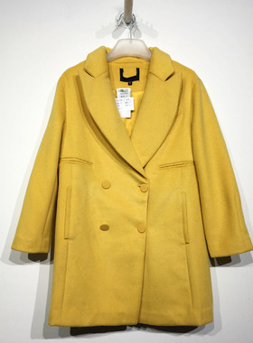 N系列 D80904 时尚长款毛呢外套品牌女装折扣