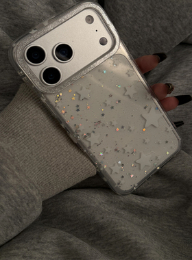 韩国y2k闪粉亮片星星透明气质女适用iphone16pro手机壳苹果17新款15创意14pro女款17超火15promax防摔保护套