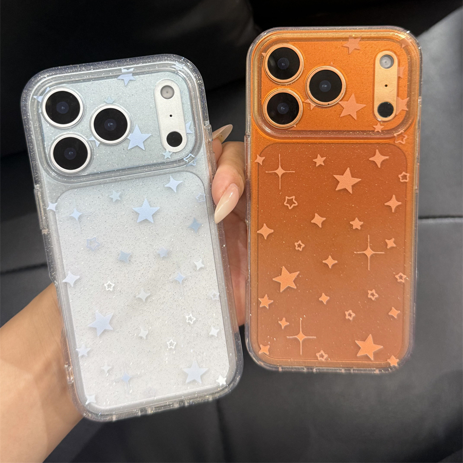 小众韩国气质y2k闪粉星星高级感适用iphone16pro手机壳苹果17新款15创意14pro女款17超火15promax防摔保护套