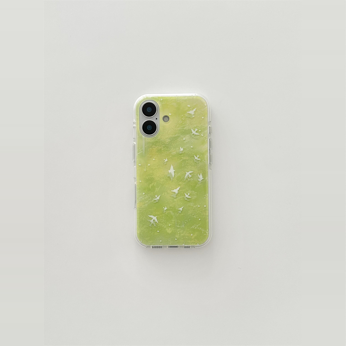 DGP 小众韩国可爱绿色草原白色鸽子高级感适用于iPhone16promax手机壳14苹果15pro硬壳13新款女款超火小红书