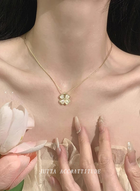 四叶草项链女轻奢锁骨链颈链小众高级感2026年新款爆款饰品送女友