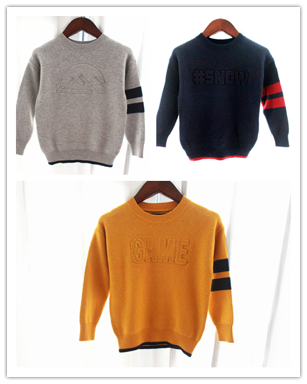 男童加厚毛衣立体针织衫