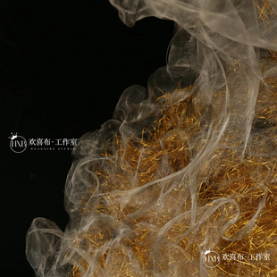 仿烟雾造型DIY可塑性云雾网金属网纱婚庆创意硬纱布料设计师面料