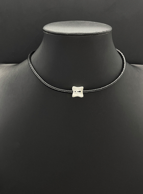 黑白问号项圈甜酷风choker