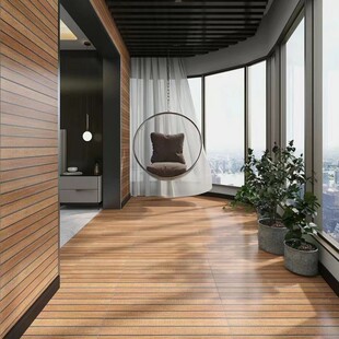 阳台庭院木纹砖300x600走廊过道墙地通铺仿木纹瓷砖露台防滑地砖