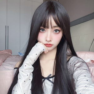 假发女长直发自然逼真黑长直减龄纯欲少女日常甜全头套仿全真人发