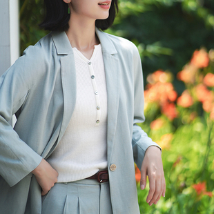 瓷片高端文艺设计师原创通勤小西装 交错 季 G22Q 003
