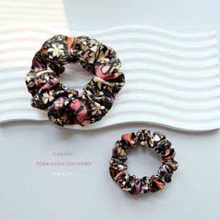 禁果园 英国Liberty进口真丝发圈大肠圈复古文艺术碎花高级感发饰
