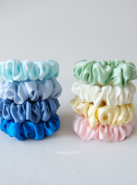 经典桑蚕丝小肠圈马卡龙气质色简约百搭发圈柔软不伤发真丝头绳