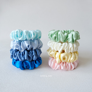 桑蚕丝小肠圈马卡龙气质色简约百搭发圈柔软不伤发真丝头绳 经典