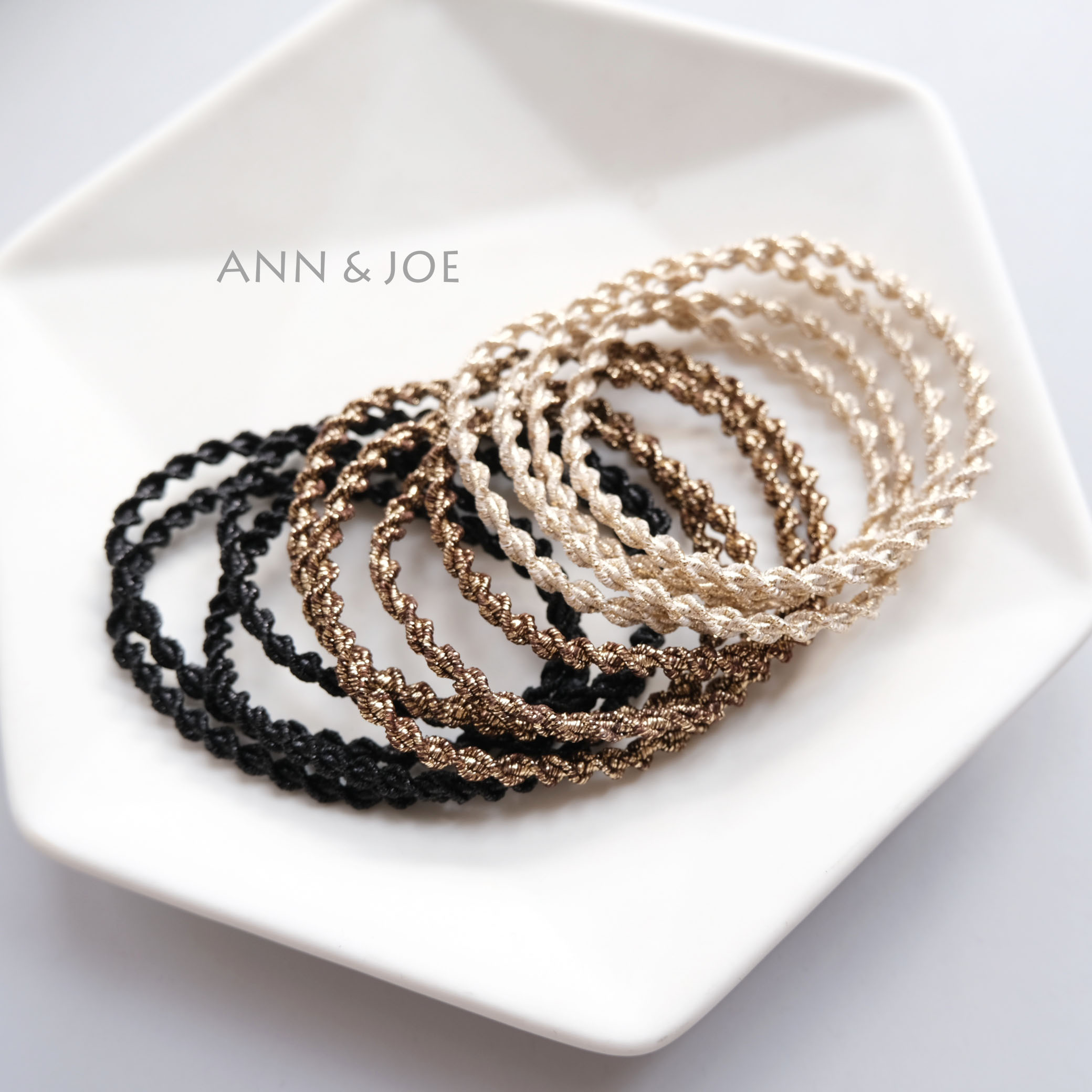 韩国kenekki金银丝螺旋时尚头绳