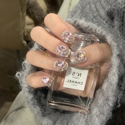 绝美爆闪短甲满钻闪闪美甲