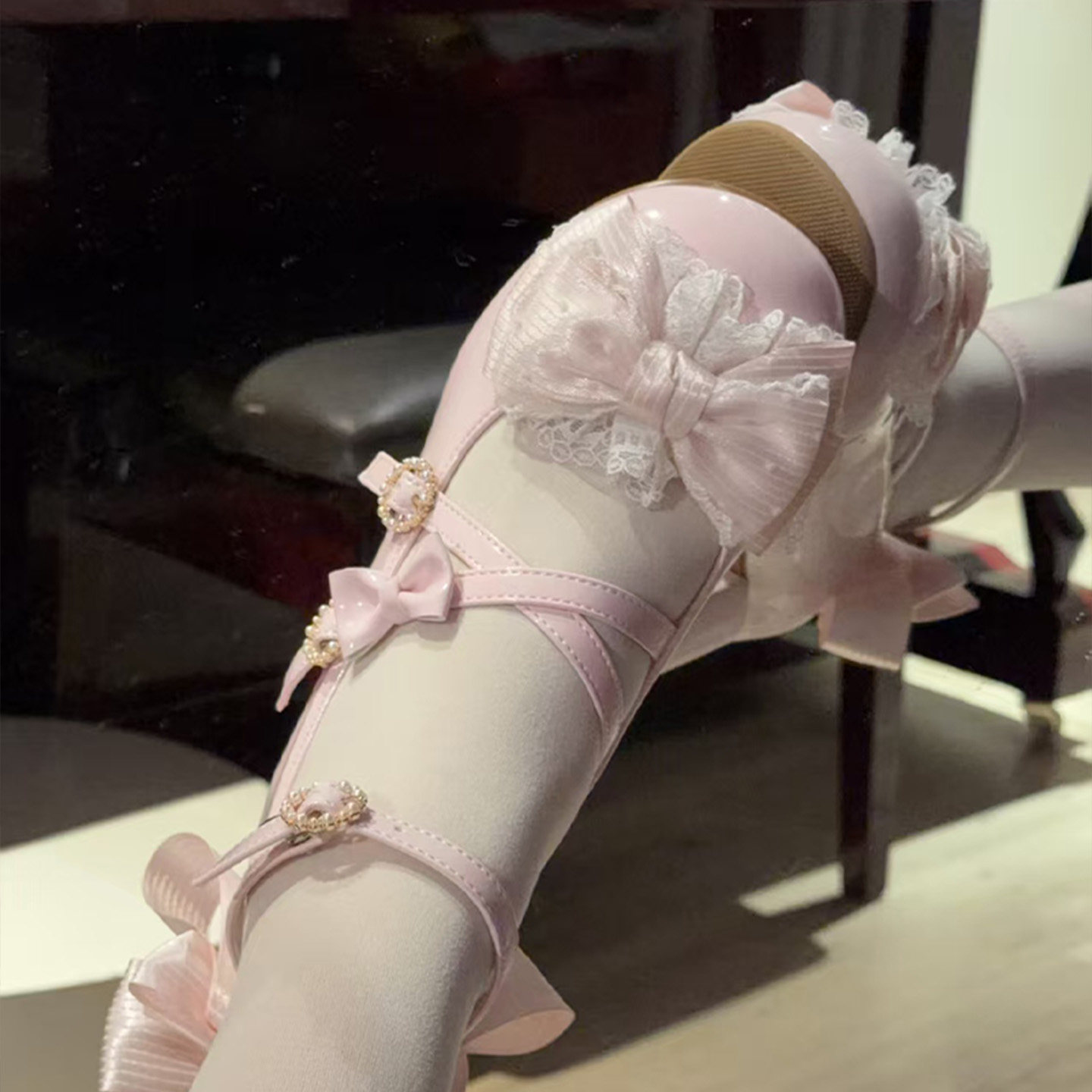 西柚原创新款Lolita鞋中跟lo鞋女图片