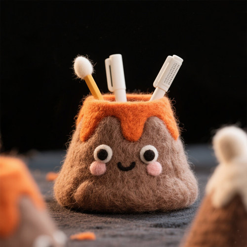 戳戳乐羊毛毡火山笔筒雪山材料包