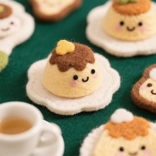 戳戳乐羊毛毡鸡蛋布丁摆件材料包