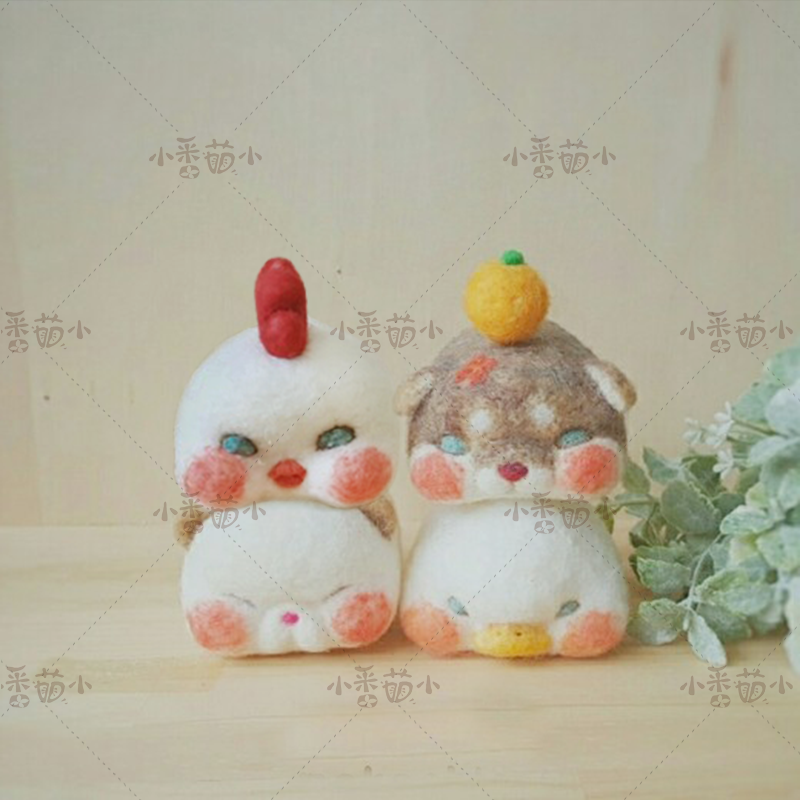 羊毛毡 戳戳乐 紧凑的猫先生 猫小姐 鸭先生 鸡小姐 材料包 新品