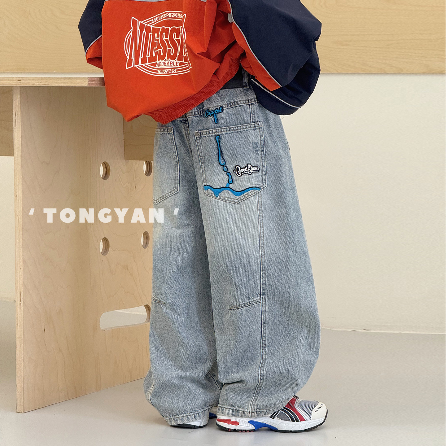 男童牛仔裤春装2026新款宽松儿童裤子帅气韩版长裤中大童老爹裤潮