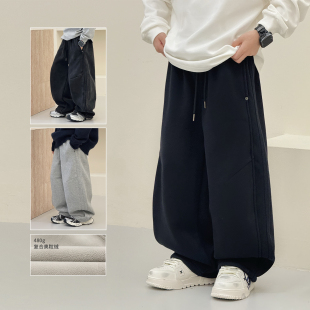 宽松男孩休闲儿童运动裤 男童裤 中大童加厚长裤 新款 子加绒2025冬装