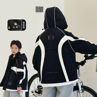 儿童棉服外套2025冬装 中大童棉衣夹克保暖派克服男童冲锋衣潮 新款