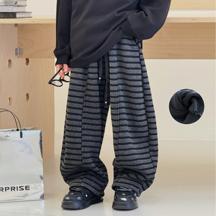 帅气中大童长裤 新款 韩版 休闲裤 潮 男童加绒裤 儿童格子裤 子2025冬装