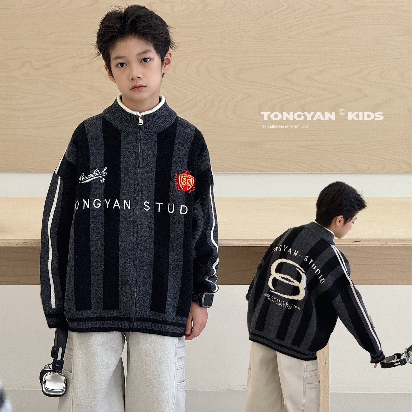 男童毛衣针织外套儿童加厚线衣暖