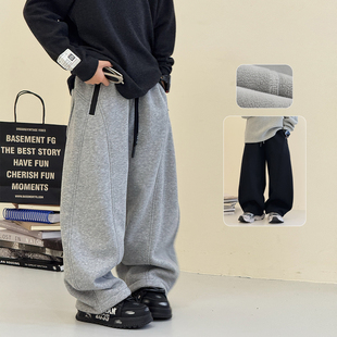 子2025冬装 儿童运动裤 新款 保暖厚卫裤 潮 中大童休闲棉裤 男童加绒裤