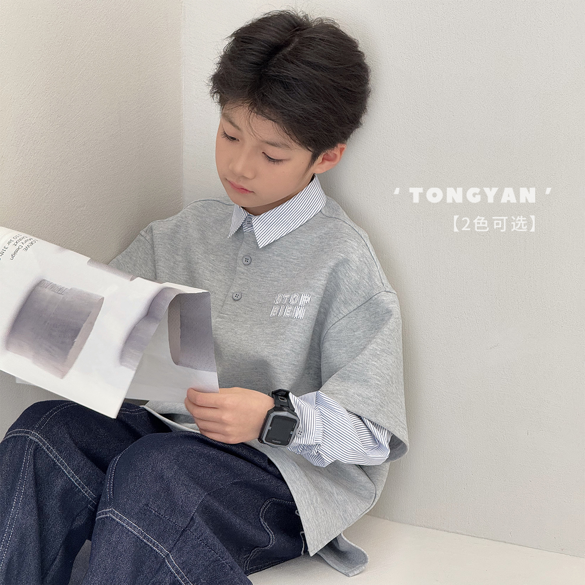 男童长袖T恤韩版儿童polo衫上衣