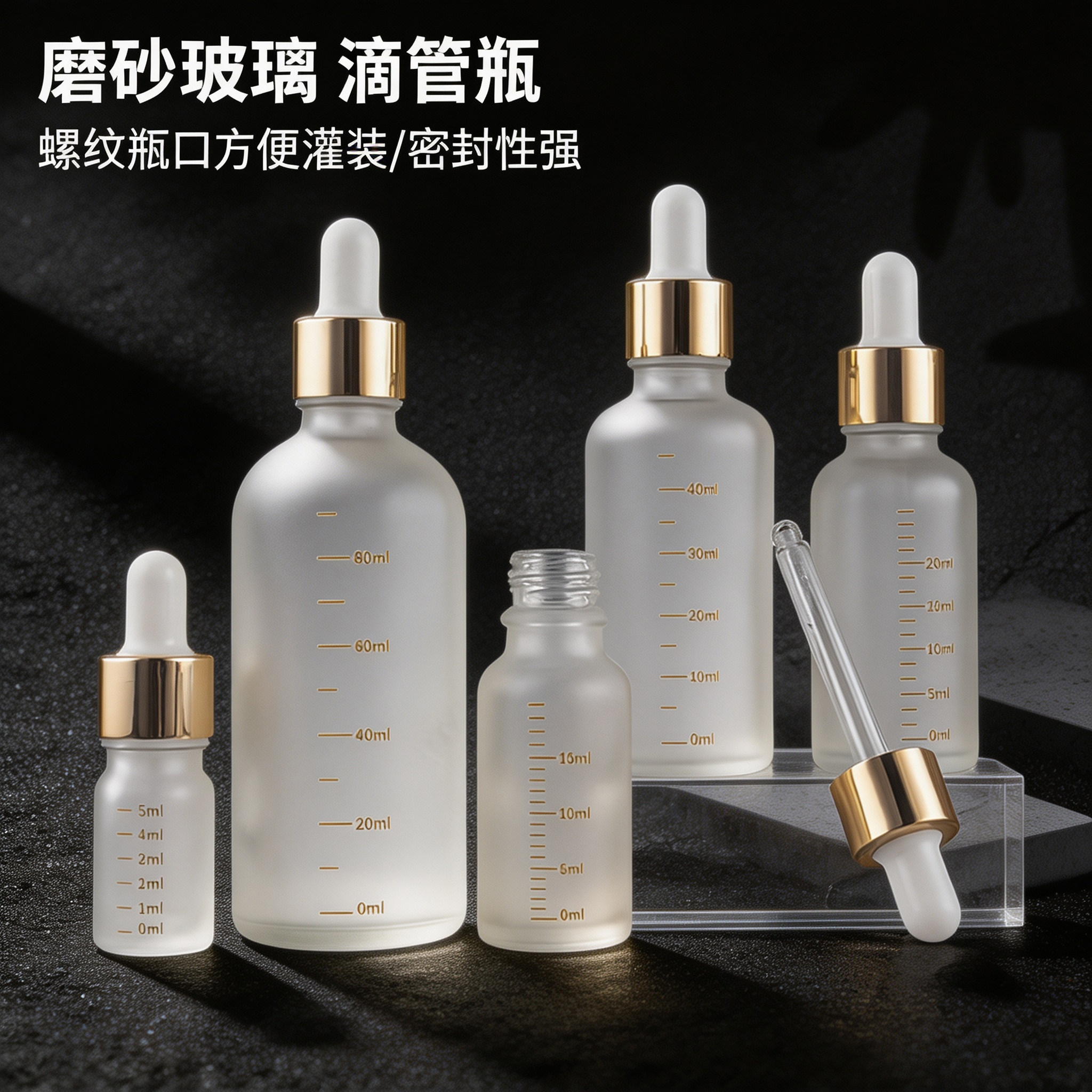 磨砂刻度玻璃分装瓶5-100ml图片