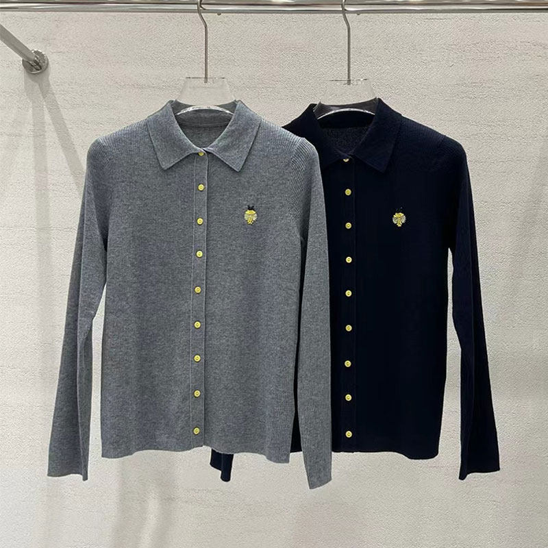 真丝羊毛混纺竖坑条显瘦小翻领小蜜蜂钉珠针织开衫女秋季修身上衣,女装/女士精品,毛针织衫,淘宝优惠券,粉丝福利购,淘宝优惠卷