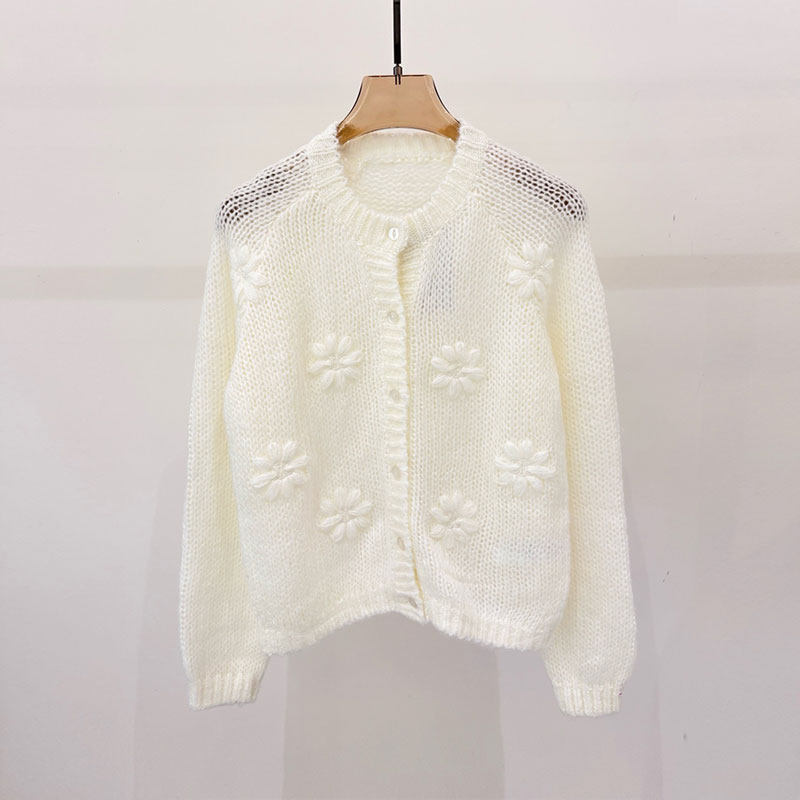 桑蚕丝+马海毛混纺！温柔风软糯纯手工绣花针织开衫女毛衣上衣春,女装/女士精品,毛针织衫,淘宝优惠券,粉丝福利购,淘宝优惠卷