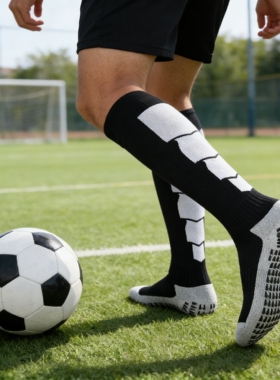 成人男专业毛巾底防滑护板长筒袜硅胶减震压缩小腿袜实战比赛球袜