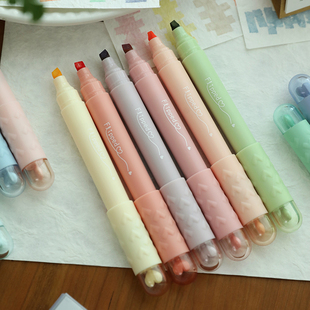 觉物文研所 超软护眼色果冻荧光笔软萌爱心可爱高颜值学生划重点