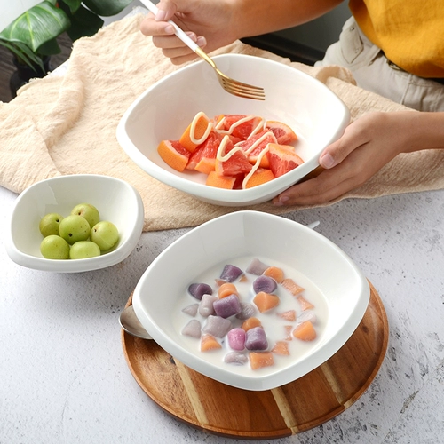 Pure White Hotel Ceramic Swareware Rice Bowl Mowse Snack Bowl Soup Soup Soup Soupe Dessert Bowl Salad Mow
