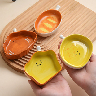 陶瓷4寸茶点小碟子精致可爱手绘烤肉蘸料碟子家用酱油碟油醋碟