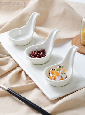 厨房餐具纯白色陶瓷碟鱼子酱料碟杂菜碟调料碟醋碟日式韩式